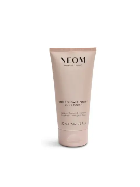 NEOM Super Shower Power Body Polish, 150ml tube, spearmint, rosemary, eucalyptus.