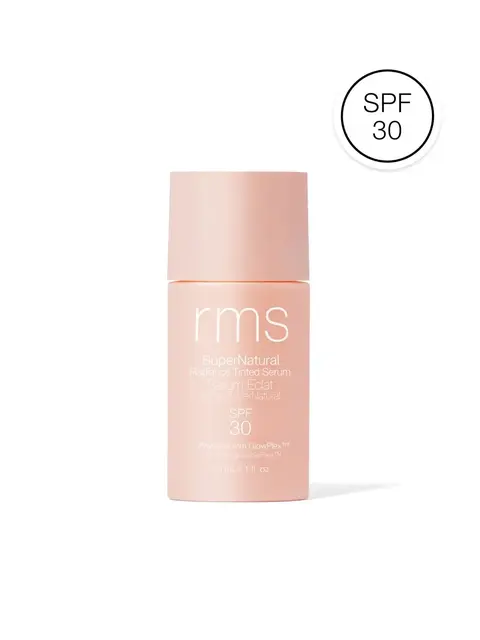 RMS SuperNatural Radiance Tinted Serum SPF 30, 30 mL bottle.
