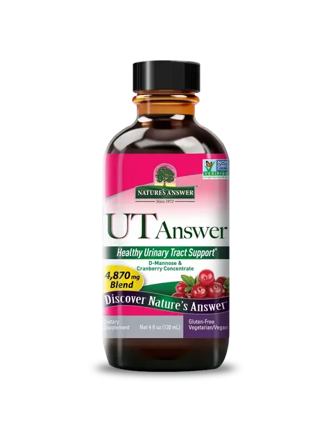 Nature's Answer UT Answer bottle, 120ml, urinary tract support, cranberry concentrate.