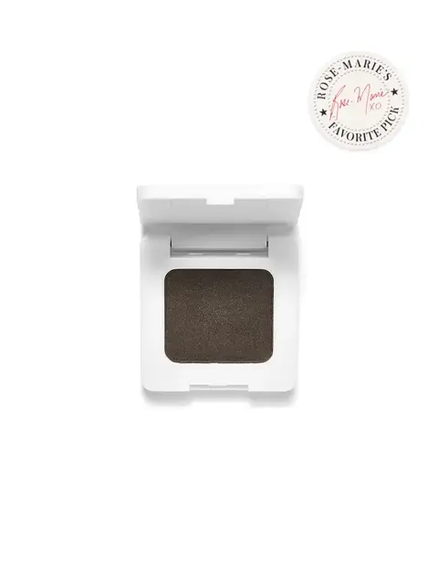 Brown eyeshadow in a white compact with "Rose-Marie's Favourite Pick" seal.
