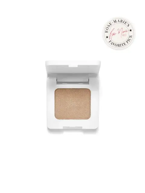 Open compact with beige eyeshadow and "Rose-Marie's Favourite Pick" seal.