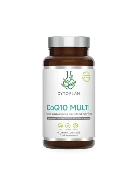 Cytoplan CoQ10 Multi, 50 vegan capsules, biodynamic and superfood nutrients.