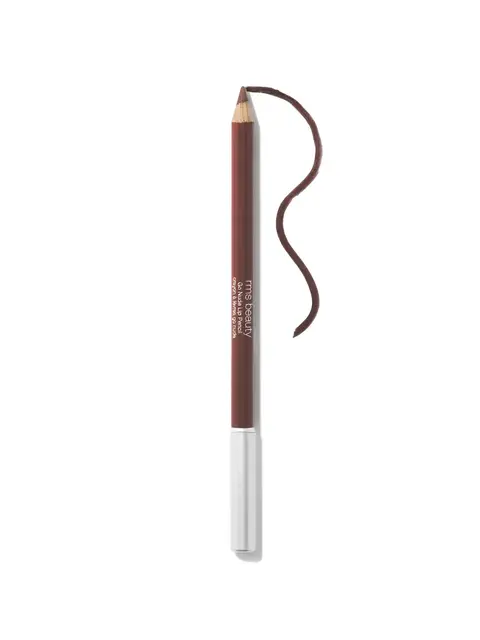Brown lip liner pencil with white cap and text "rms beauty".