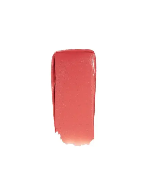 Coral pink lipstick swatch on white background.
