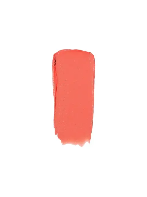 Coral lipstick swatch on white background.