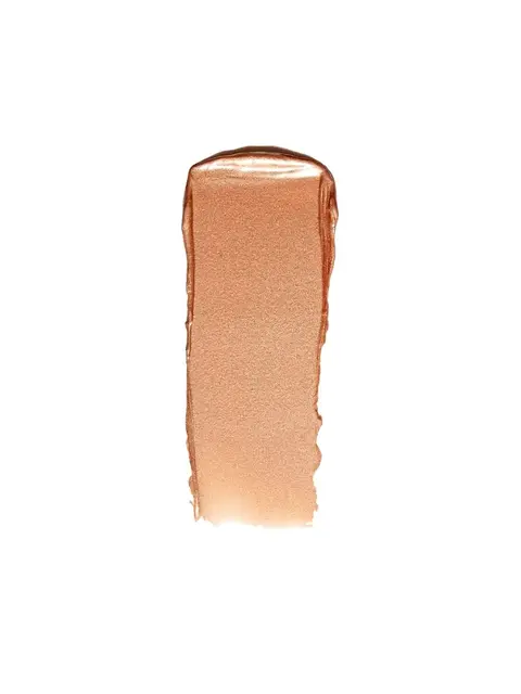 Copper-coloured makeup swatch on white background.