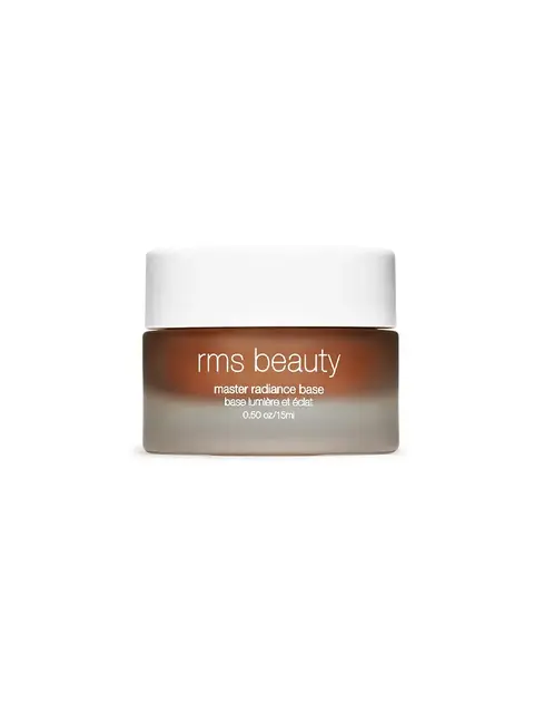 RMS Beauty Master Radiance Base, 15ml jar with white lid.