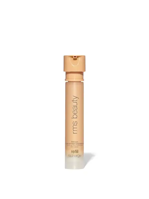 RMS Beauty foundation refill tube with beige cap on white background.