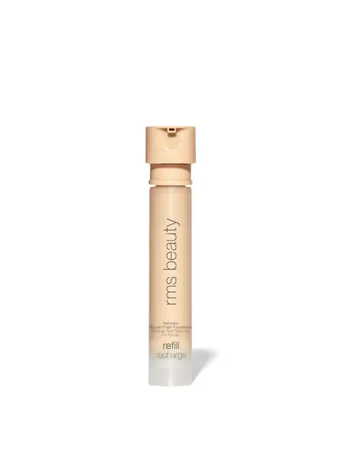 Beige RMS Beauty foundation refill tube with pump dispenser.