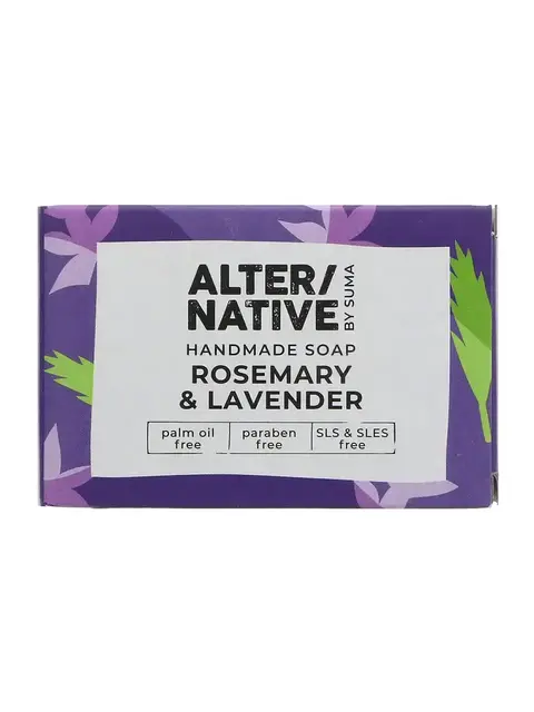 ALTER/NATIVE by Suma soap, rosemary and lavender, palm oil, paraben, SLS & SLES free.