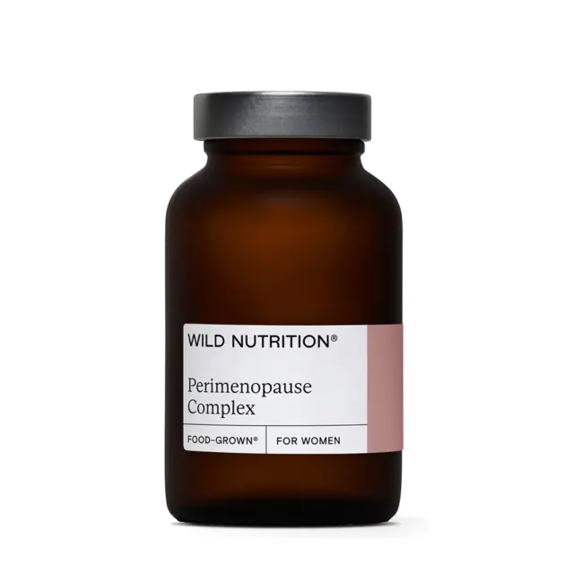 Brown bottle labelled "Wild Nutrition Perimenopause Complex".