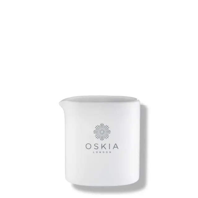 White ceramic jug with "OSKIA LONDON" logo on the front.