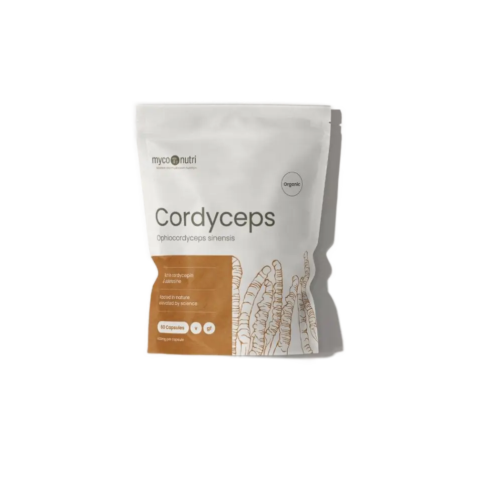 Cordyceps supplement pack, 60 capsules, organic, by MycoNutri.