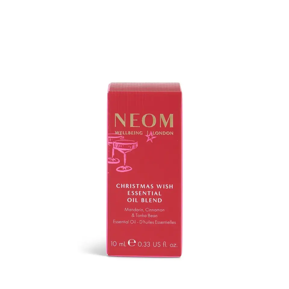 Red box of NEOM Christmas Wish Essential Oil Blend, 10 ml.