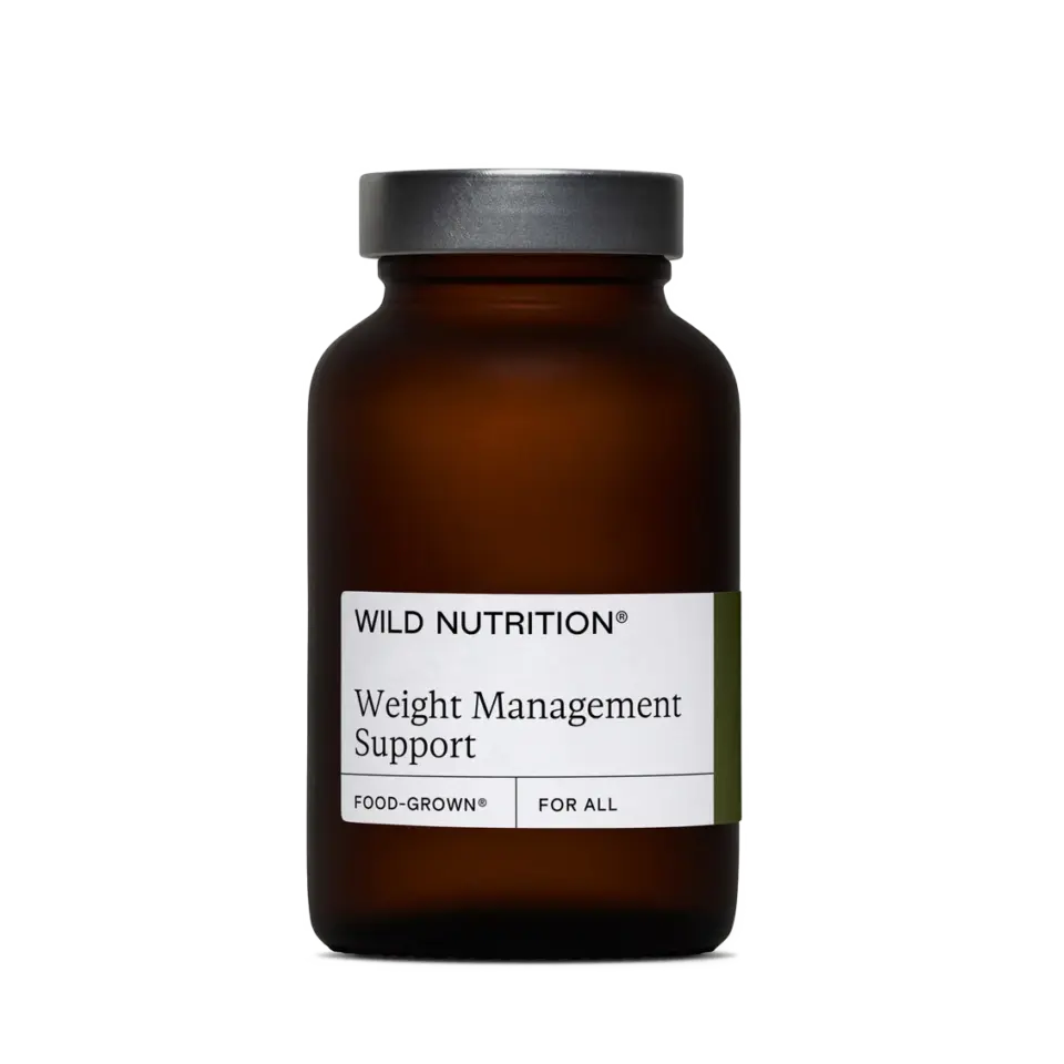 Brown bottle labelled "Wild Nutrition Weight Management Support".
