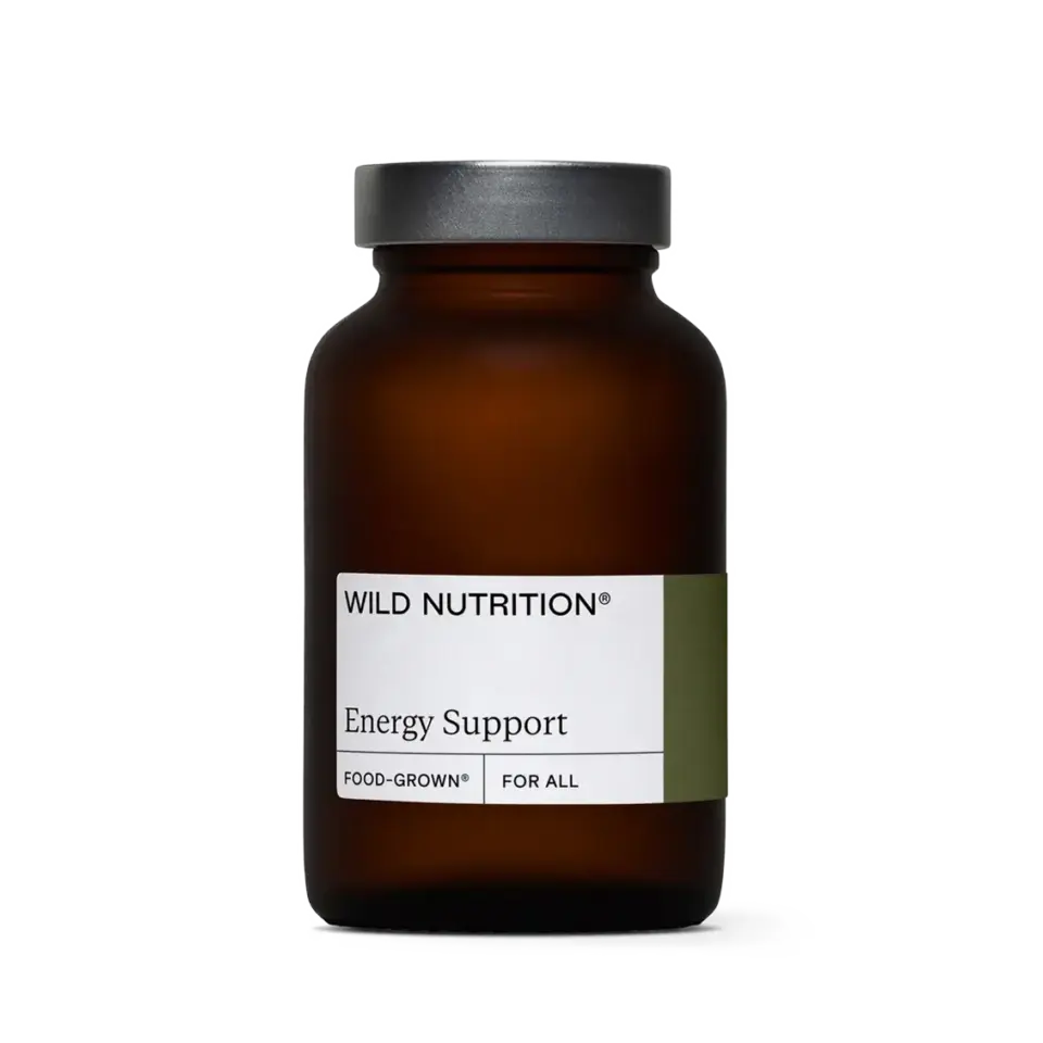 Brown bottle labelled "Wild Nutrition Energy Support".