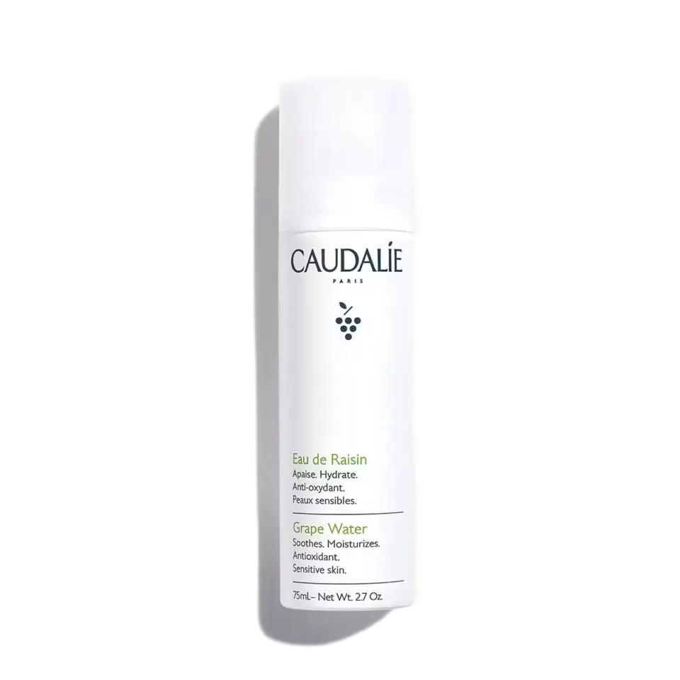 Caudalie Grape Water spray bottle, 75ml, for sensitive skin.