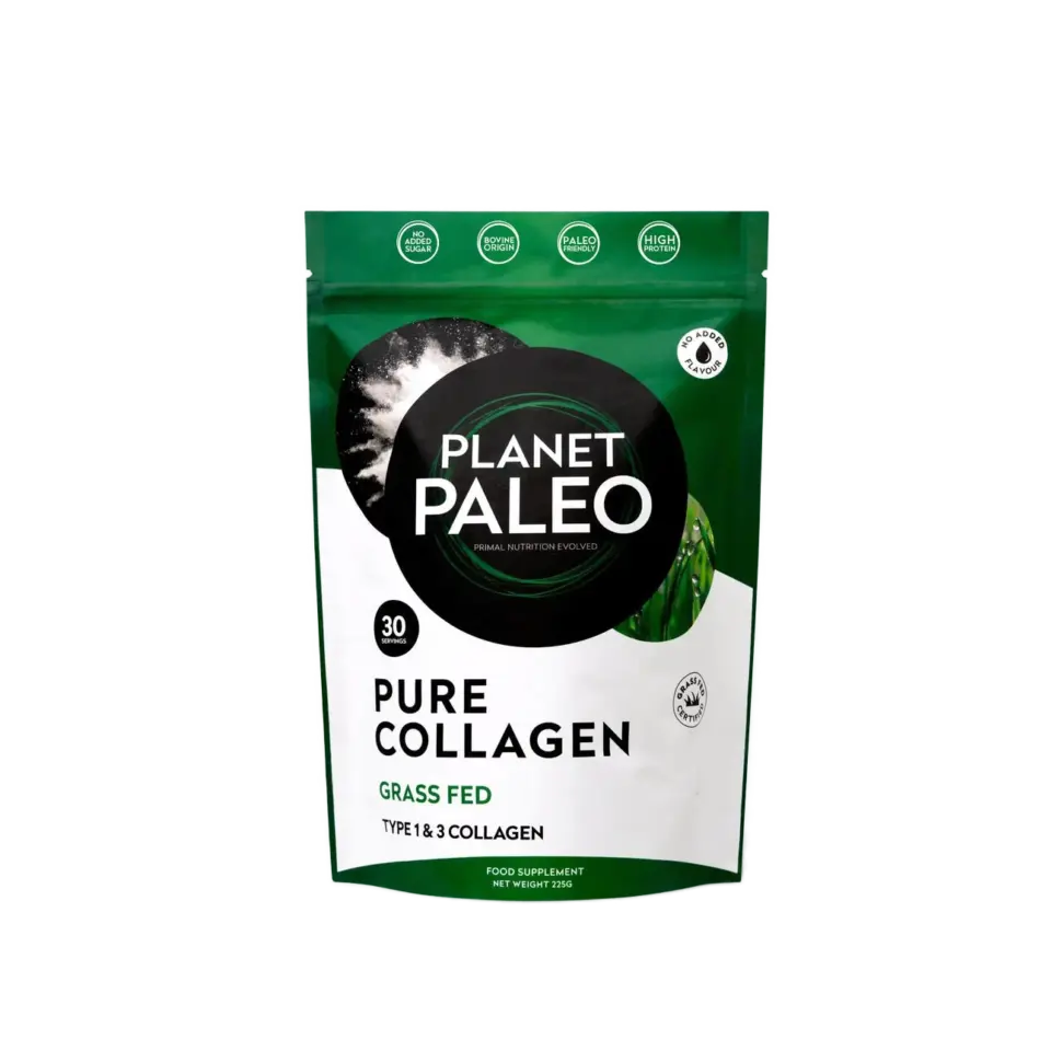 Planet Paleo Pure Collagen, grass-fed, 30 servings, type 1 & 3 collagen, 225g pouch.