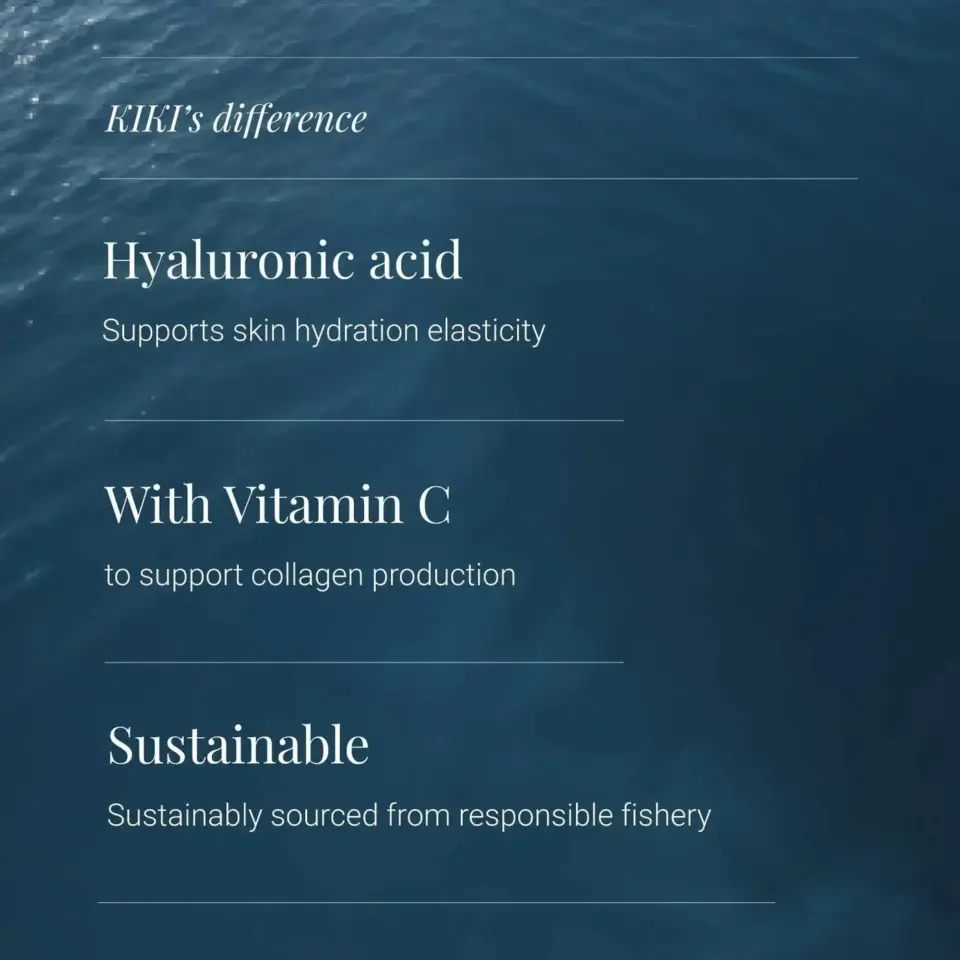 KIKI's difference: Hyaluronic acid, Vitamin C, Sustainable sourcing.