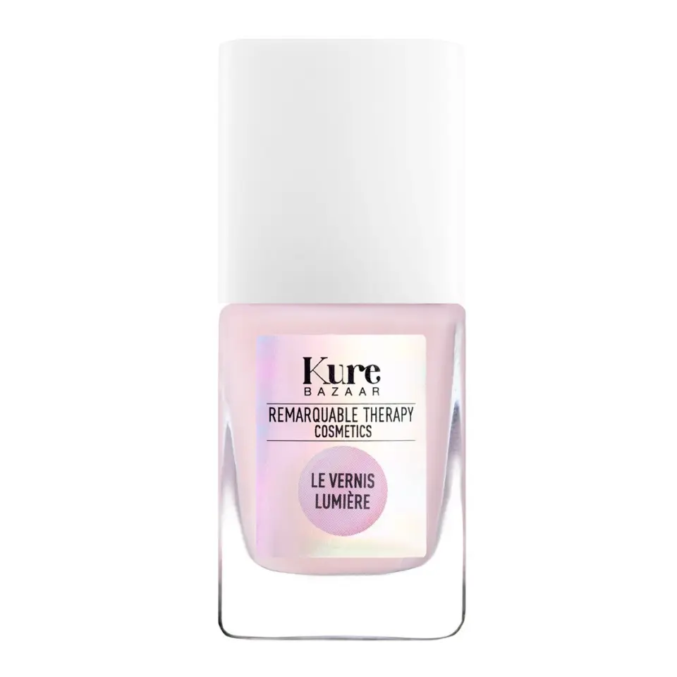 Kure Bazaar nail polish, pale pink, labelled "Le Vernis Lumière".