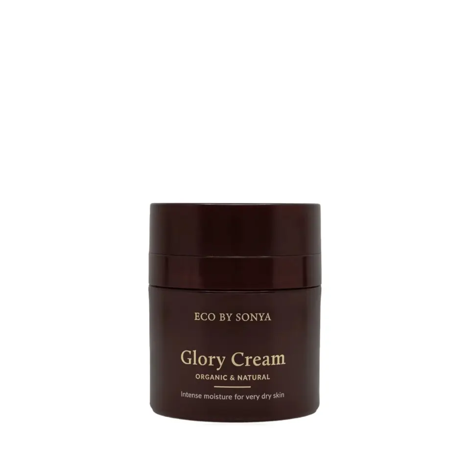 Brown jar of Eco by Sonya Glory Cream for very dry skin.