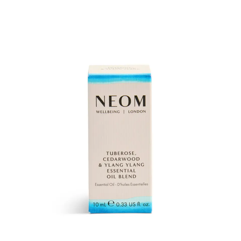 NEOM essential oil box, tuberose, cedarwood, ylang ylang, 10 ml.