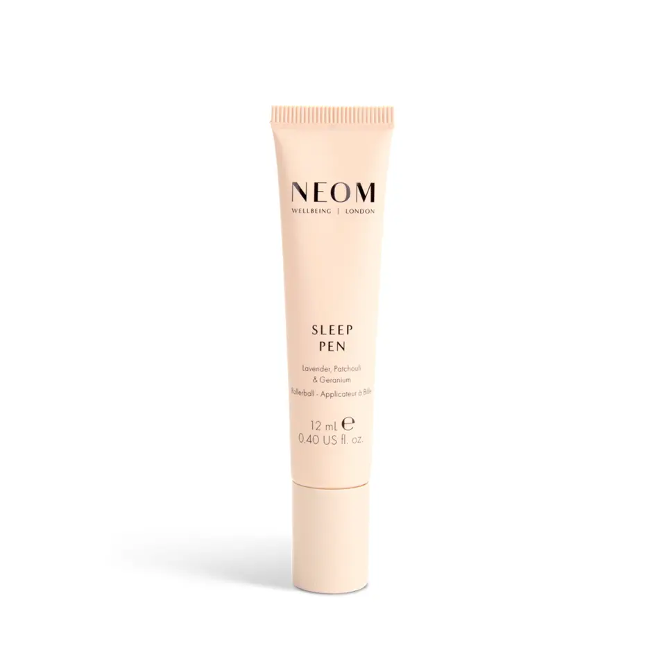 NEOM Sleep Pen, 12 ml, with lavender, patchouli, and geranium. Rollerball applicator.