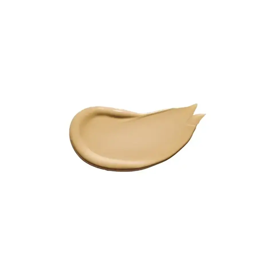 Beige cream smear on white background.