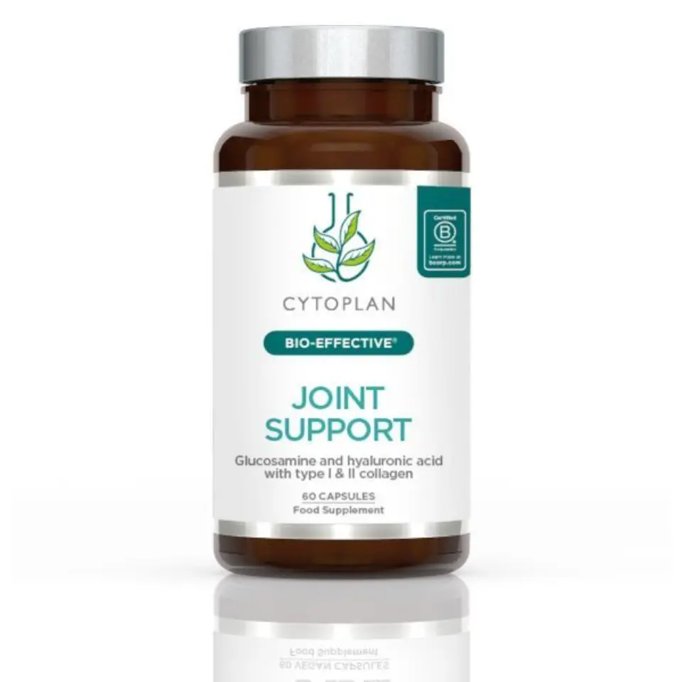 Cytoplan Joint Support bottle with 60 capsules, glucosamine, hyaluronic acid, collagen.