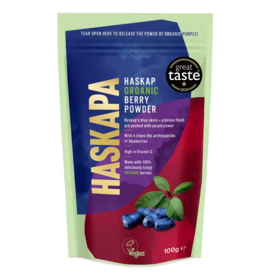Haskapa Organic Berry Powder, 100g, Great Taste 2023 award, vegan, high in Vitamin C.