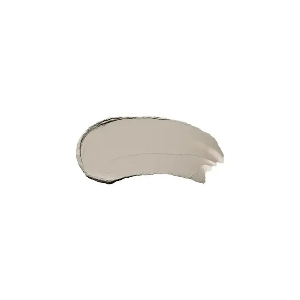 Grey skincare cream smear on white background.