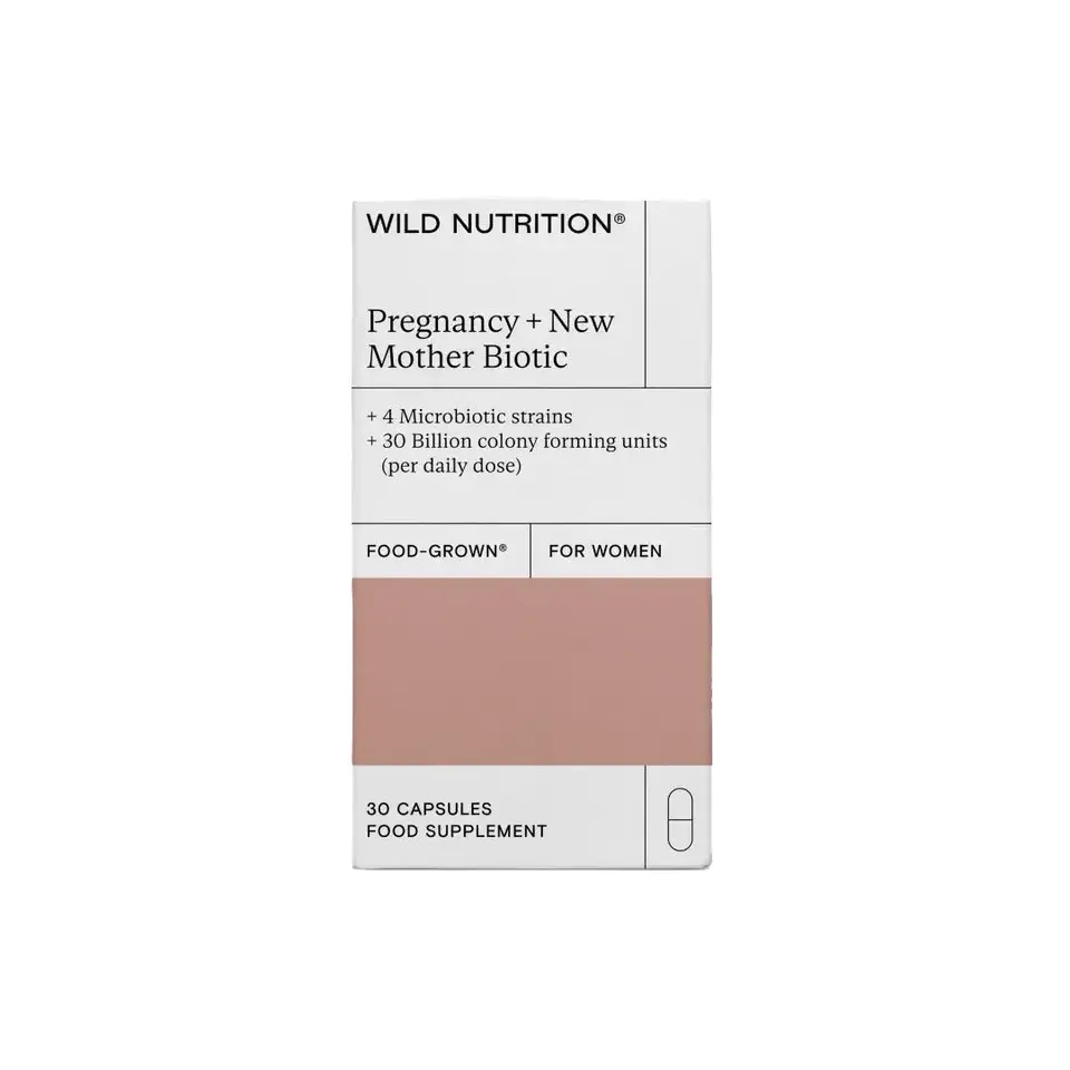 Wild Nutrition Pregnancy + New Mother Biotic, 30 capsules, food supplement.