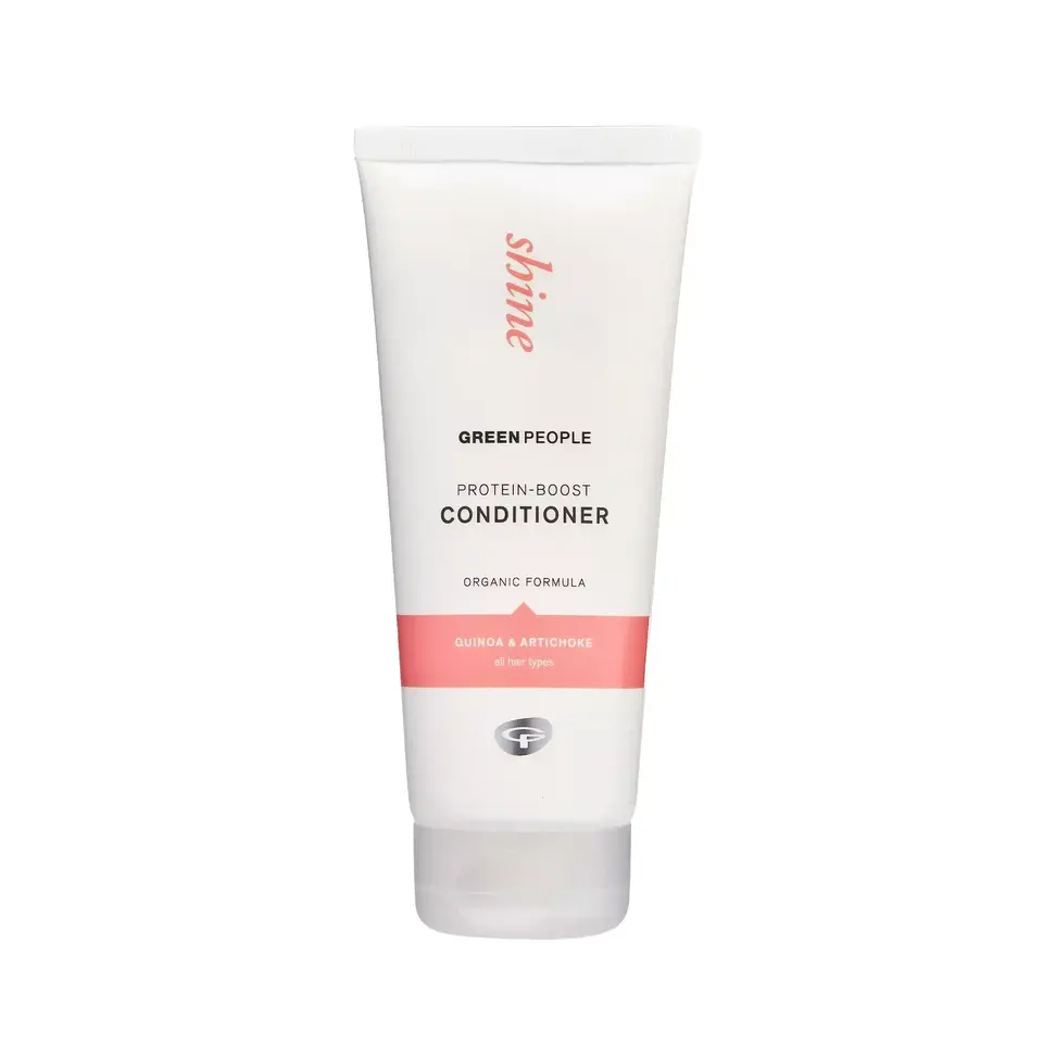White tube of Green People Protein-Boost Conditioner, quinoa and artichoke formula.