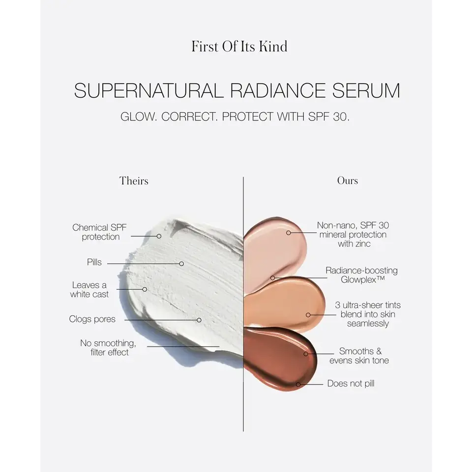 Comparison of two skincare products with text highlighting differences.