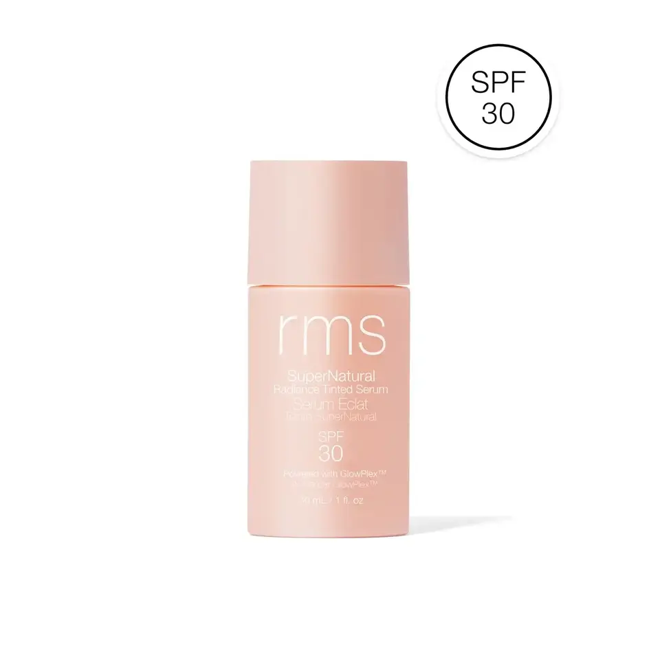 RMS SuperNatural Radiance Tinted Serum SPF 30, 30 mL bottle.