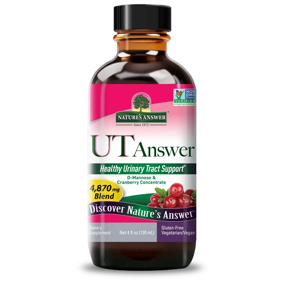 Nature's Answer UT Answer bottle, 120ml, urinary tract support, cranberry concentrate.