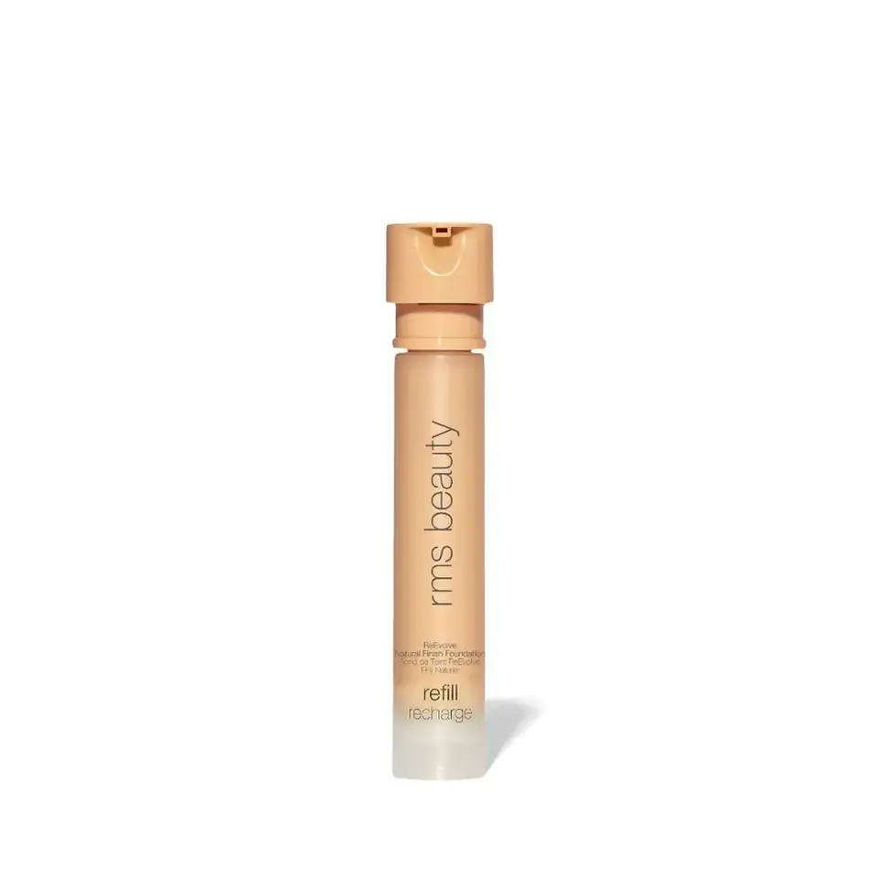 RMS Beauty foundation refill tube with beige cap on white background.
