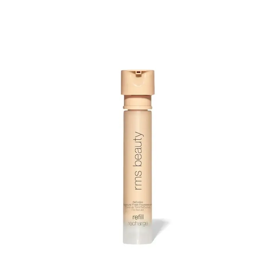 Beige RMS Beauty foundation refill tube with pump dispenser.