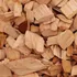 Close-up of light brown wood chips in various sizes and shapes.