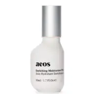 Aeos Enriching Moisturiser Plus, 50ml bottle with silver cap.
