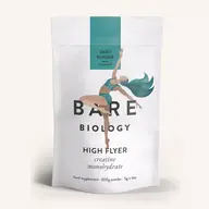 Bare Biology High Flyer creatine monohydrate, 300g powder, dancer illustration.