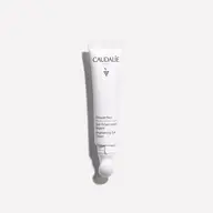 Caudalie Vinoperfect Brightening Eye Cream tube on white background.