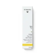 Dr. Hauschka Tinted Face SPF 30 Sun Cream, 40 ml, white box with yellow stripe.