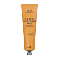 Orange tube labelled "The Body Conditioning Balm" by AKT. Contains petitgrain, mandarin, neroli.