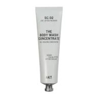 Tube of AKT body wash concentrate with cedar, eucalyptus, and bitter orange.