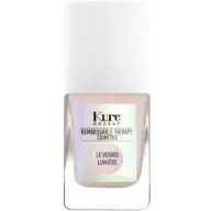 Kure Bazaar nail polish, Le Vernis Lumière, in a square bottle with a white cap.
