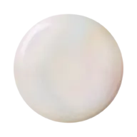 Translucent, iridescent skincare gel blob on a white background.