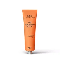 Orange tube of deodorant balm with text: SC.01, Orange Grove, Petitgrain, Mandarin, Neroli, AKT.