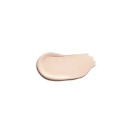 Creamy beige skincare product swatch on white background.