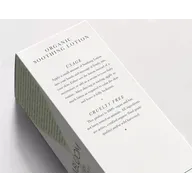 Organic Soothing Lotion box with usage and cruelty-free details.